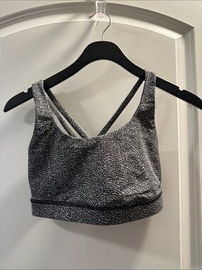 lululemon athletica Black & White Patterned Strappy Sports Bra